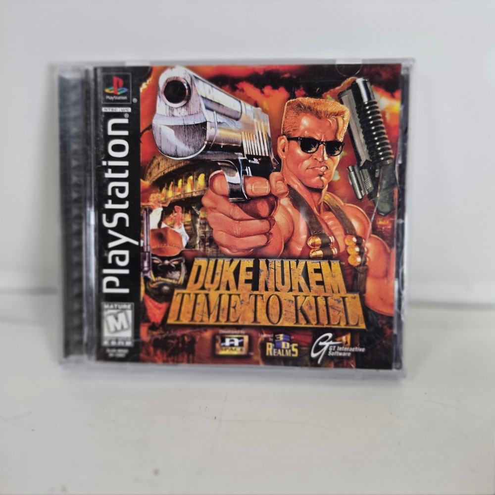 Duke Nukem Time To Kill PS1 Sony PlayStation Black Label CIB Complete Reg card